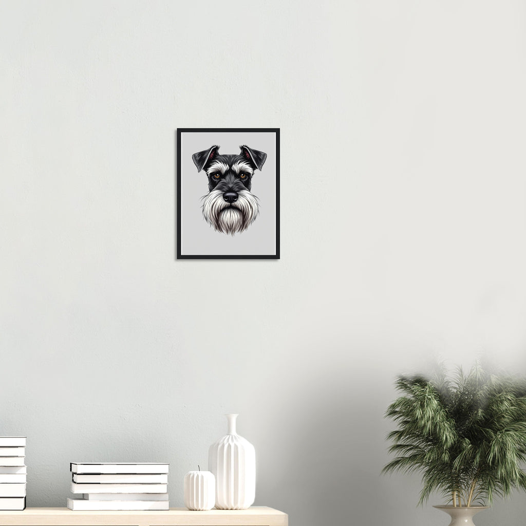 Miniature Schnauzer Framed Art Print — detail view | Wild Thread Co