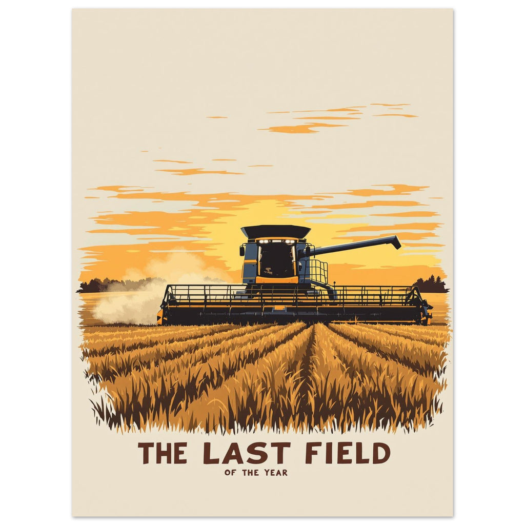 Combine Harvester Dusk Art Print Poster Wall Art UK — Art Print | Wild Thread Co