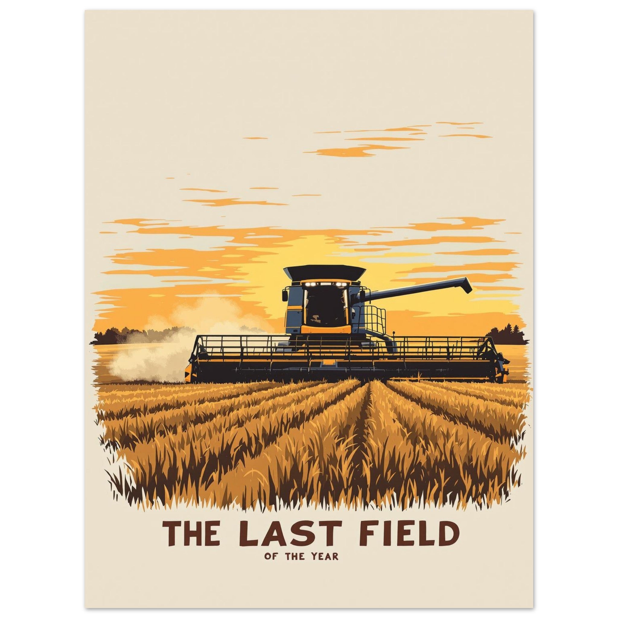 Combine Harvester Dusk Art Print Poster Wall Art UK — Art Print | Wild Thread Co