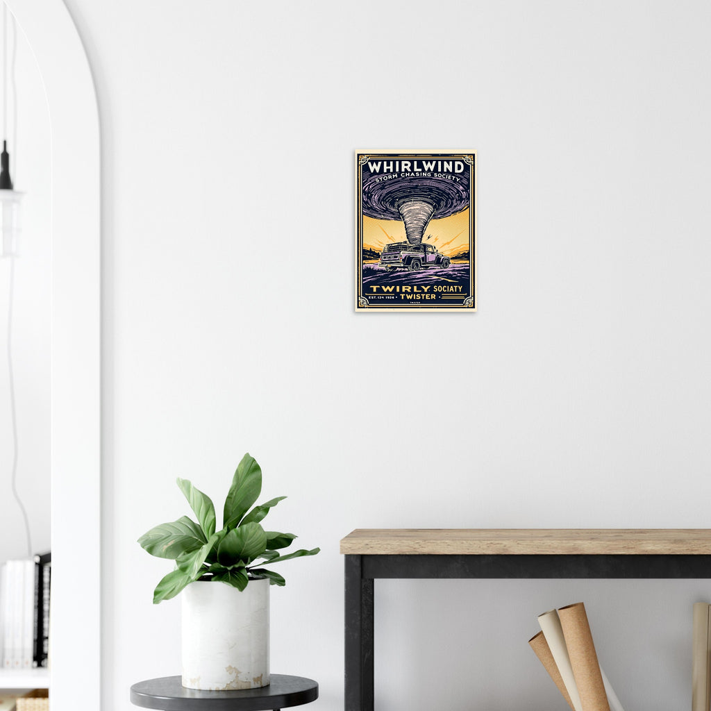 Whirlwind Vintage Travel Poster Art Print — detail view | Wild Thread Co