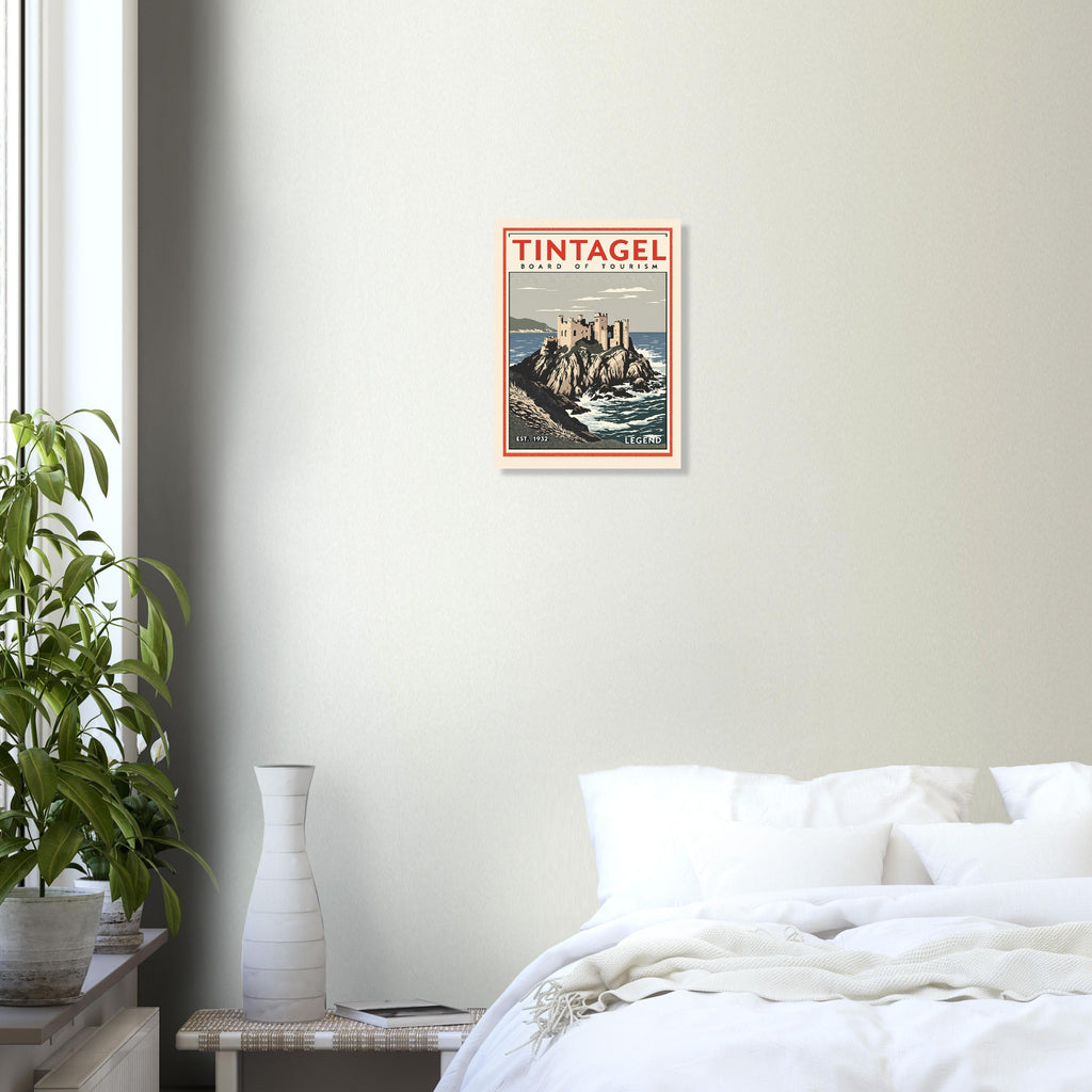 Tintagel Vintage Travel Poster Art Print — detail view | Wild Thread Co