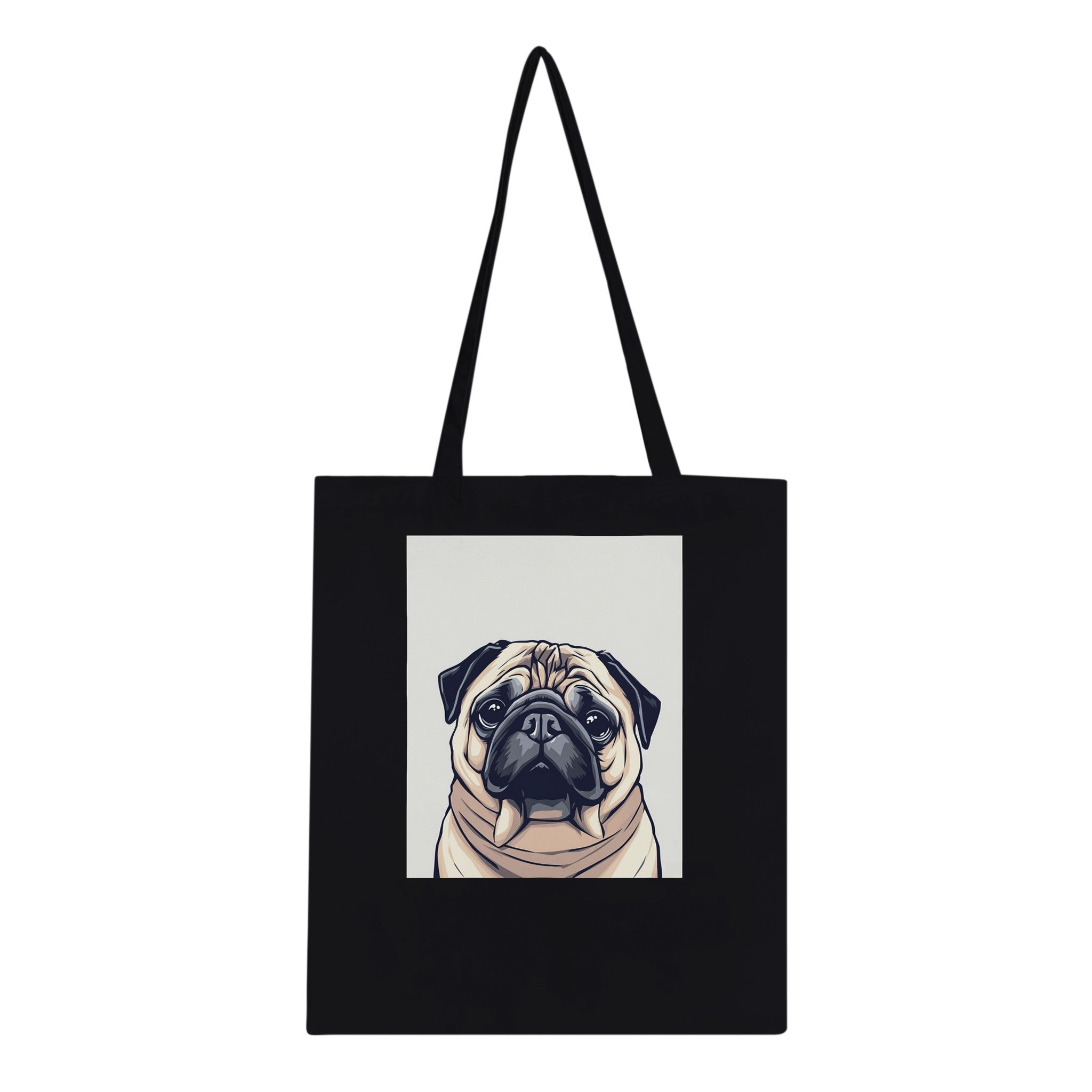 Pug Life Tote Bag Cotton Shopper UK Tote Bag — detail view | Wild Thread Co