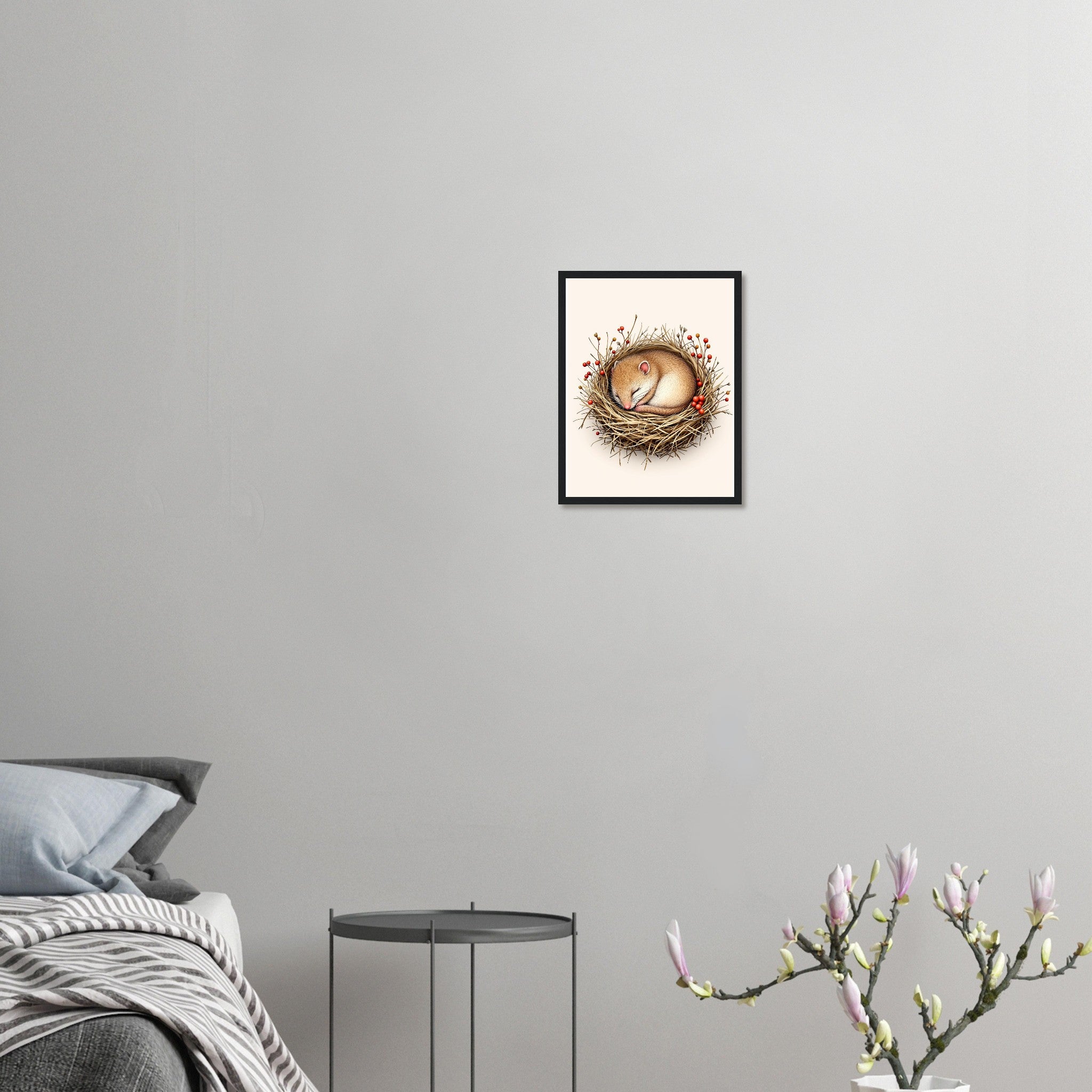 Dormouse Sleeping Framed Print Wall Art Ready to Hang UK — Framed Art Print | Wild Thread Co