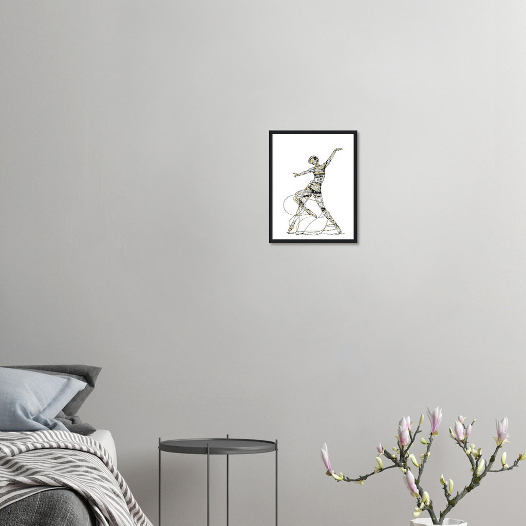 Cassette Tape Dancer Framed Art Print — detail view | Wild Thread Co