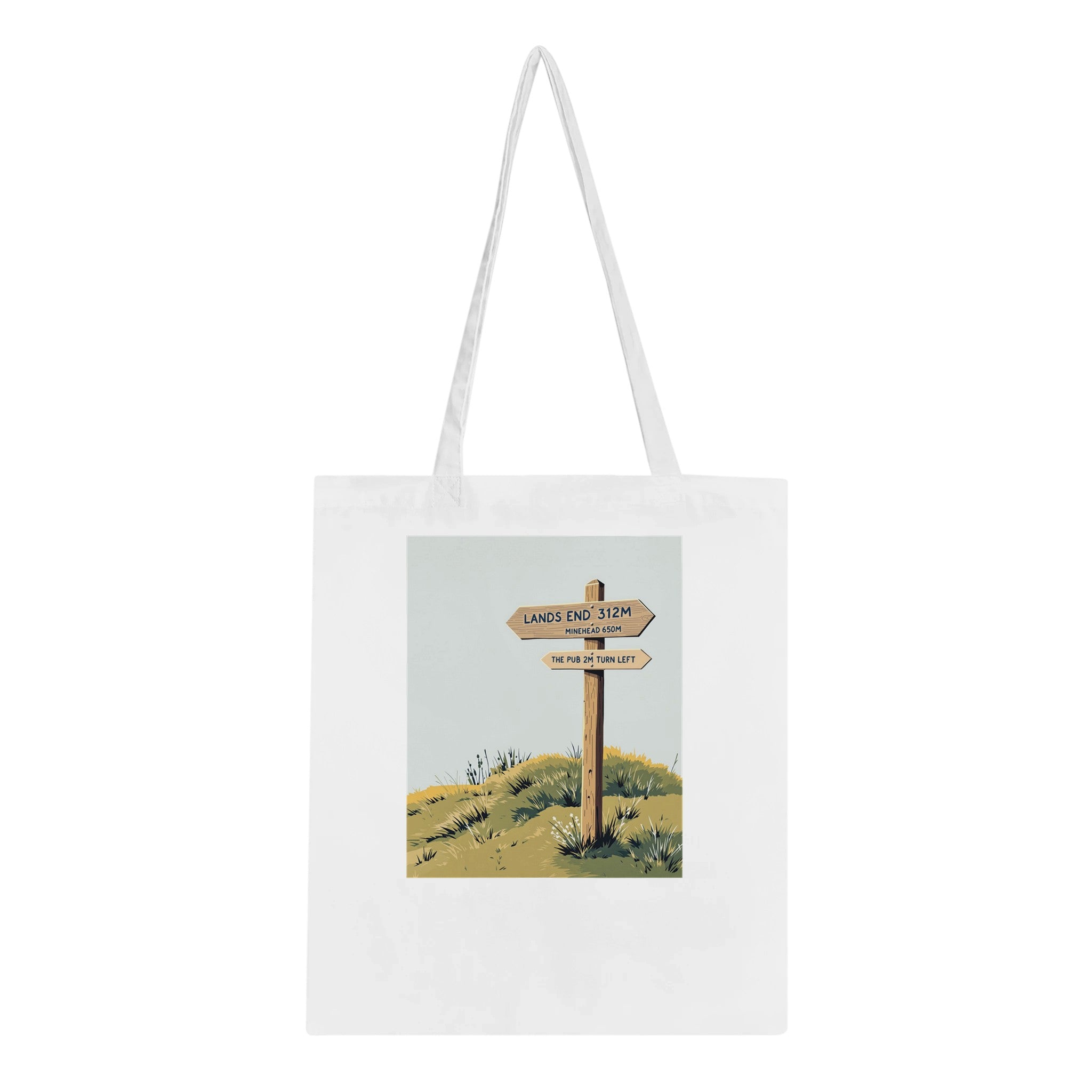Coastal Path Signpost Humour Tote Bag Cotton Shopper UK — Tote Bag | Wild Thread Co