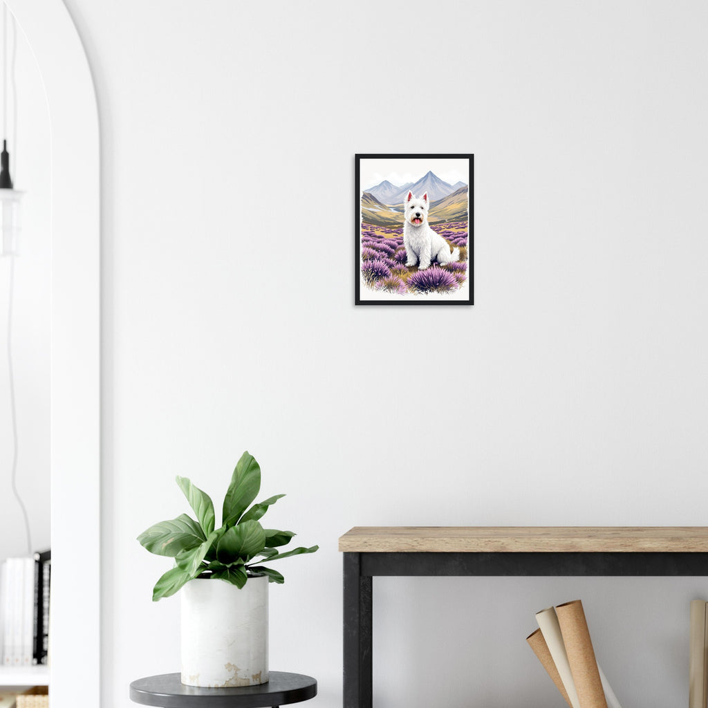 Westie Highland Framed Art Print — detail view | Wild Thread Co