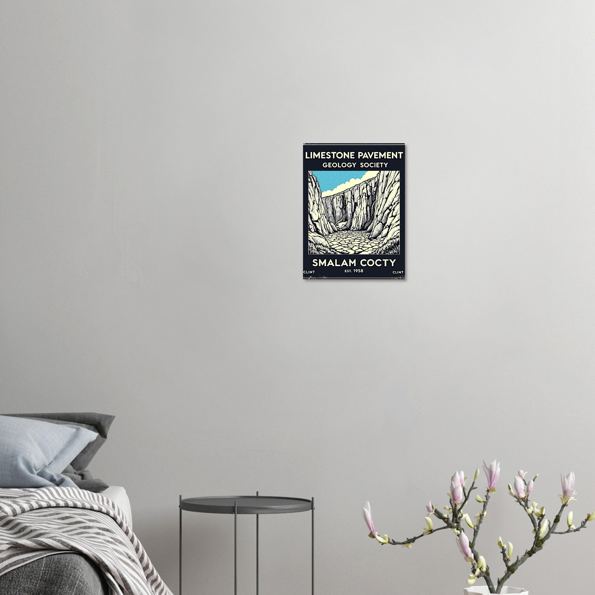Limestone Pavement Vintage Travel Poster Art Print — detail view | Wild Thread Co
