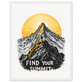 Mountain Summit Framed Print Wall Art Ready to Hang UK Framed Art Print — detail view | Wild Thread Co
