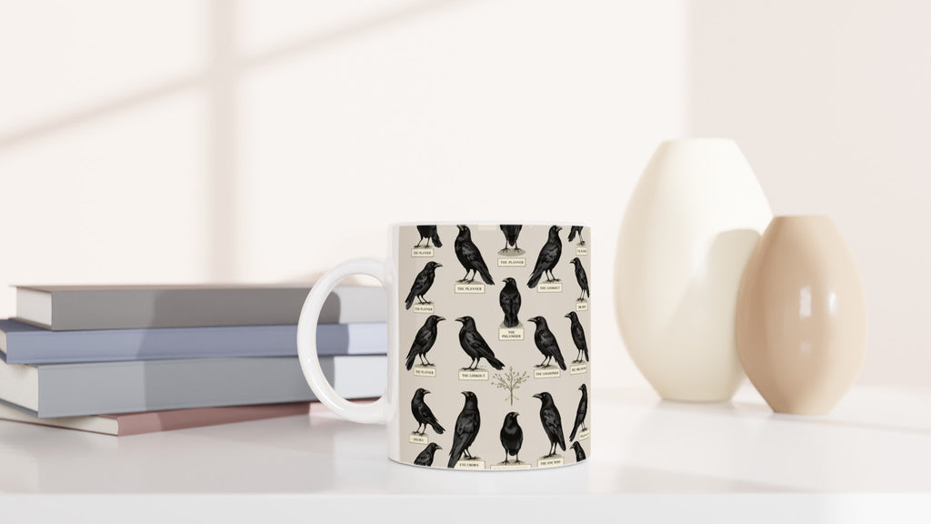 Murder Of Crows Natural History Plate Mug — detail view | Wild Thread Co