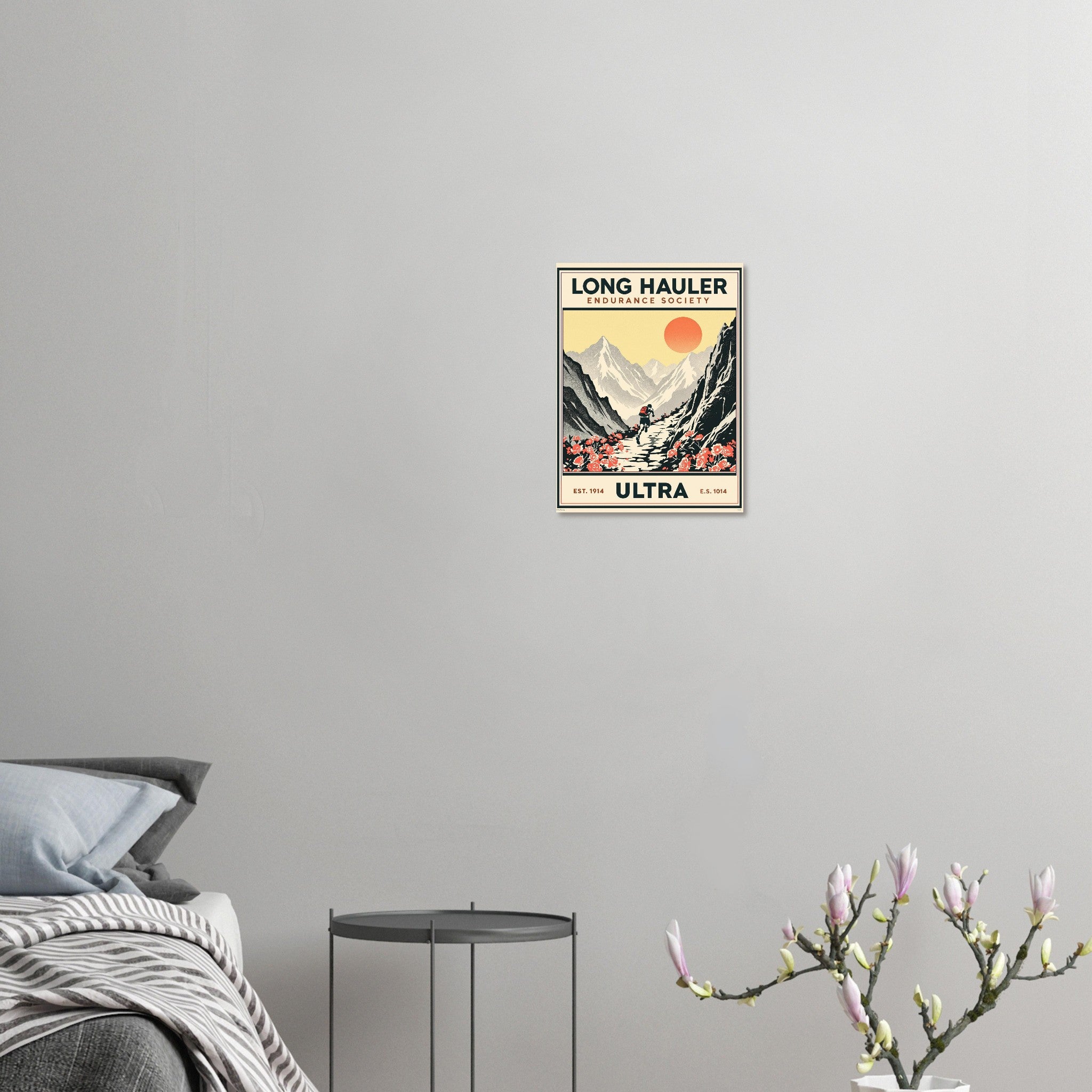 Long Hauler Vintage Travel Poster Art Print — detail view | Wild Thread Co