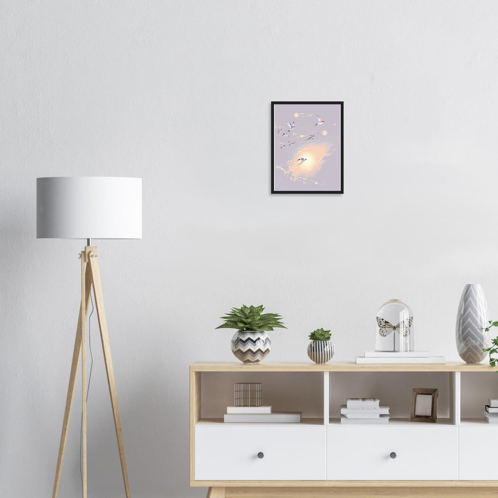 Swift Summer Evening Sky Framed Art Print — detail view | Wild Thread Co