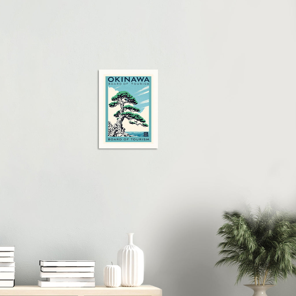 Okinawa Vintage Travel Poster Art Print — detail view | Wild Thread Co