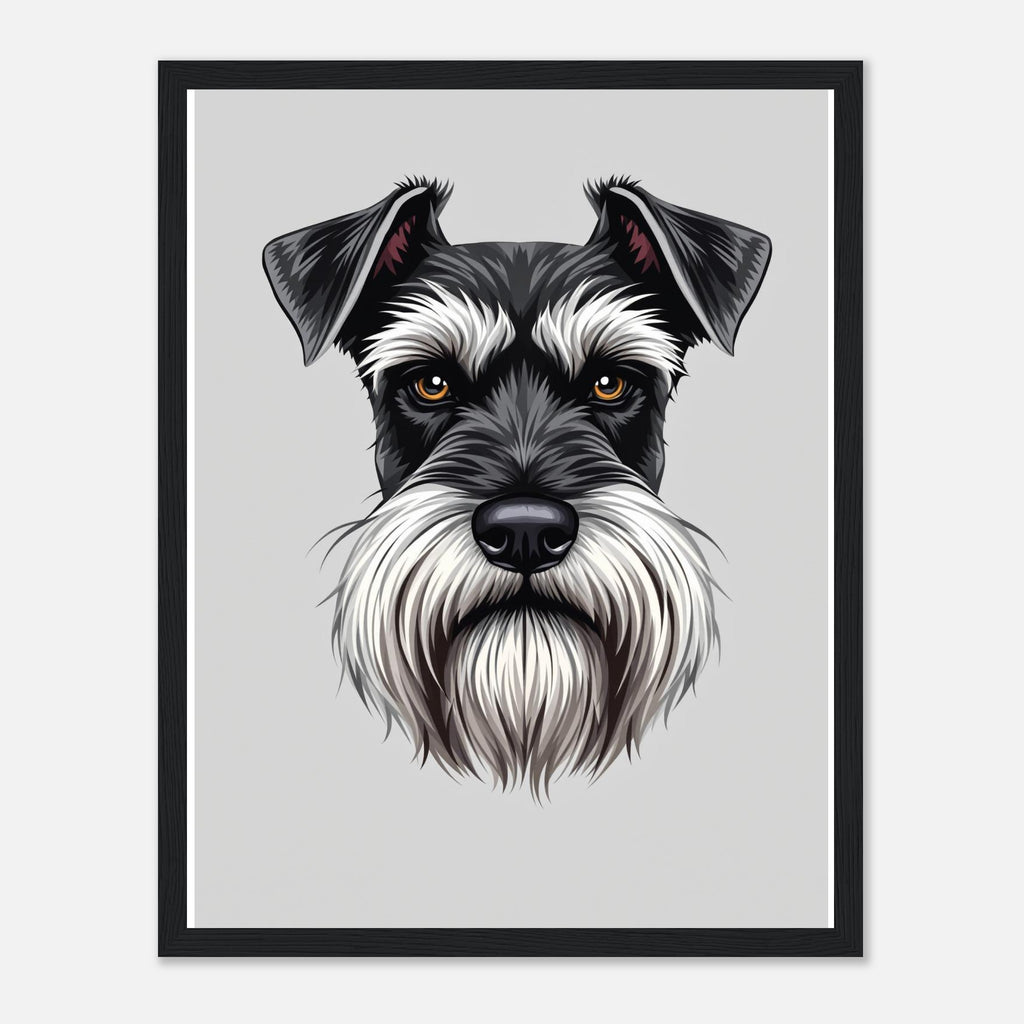 Miniature Schnauzer Art Framed Print Wall Art Ready to Hang UK Framed Art Print — detail view | Wild Thread Co