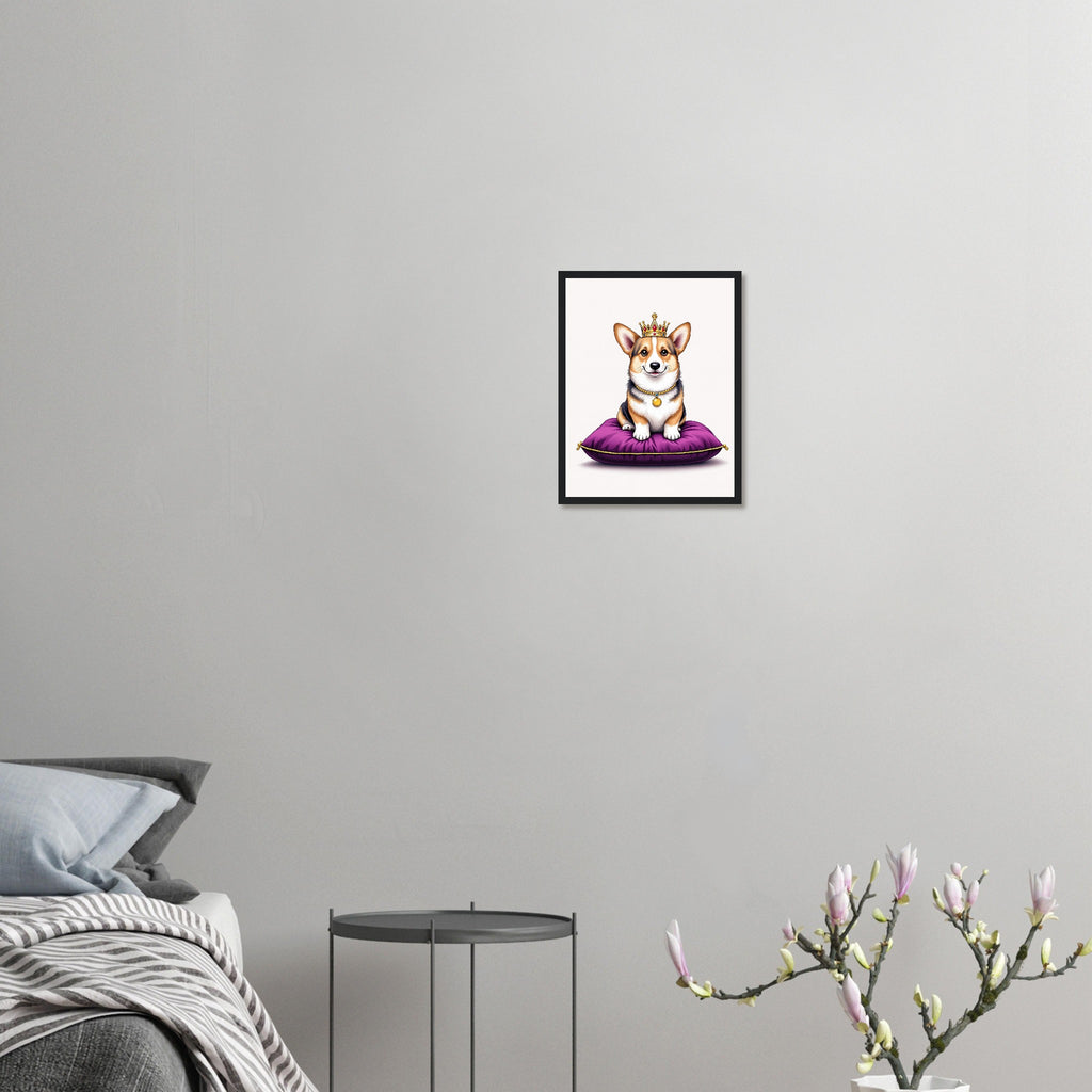 Corgi Royal Framed Art Print — detail view | Wild Thread Co
