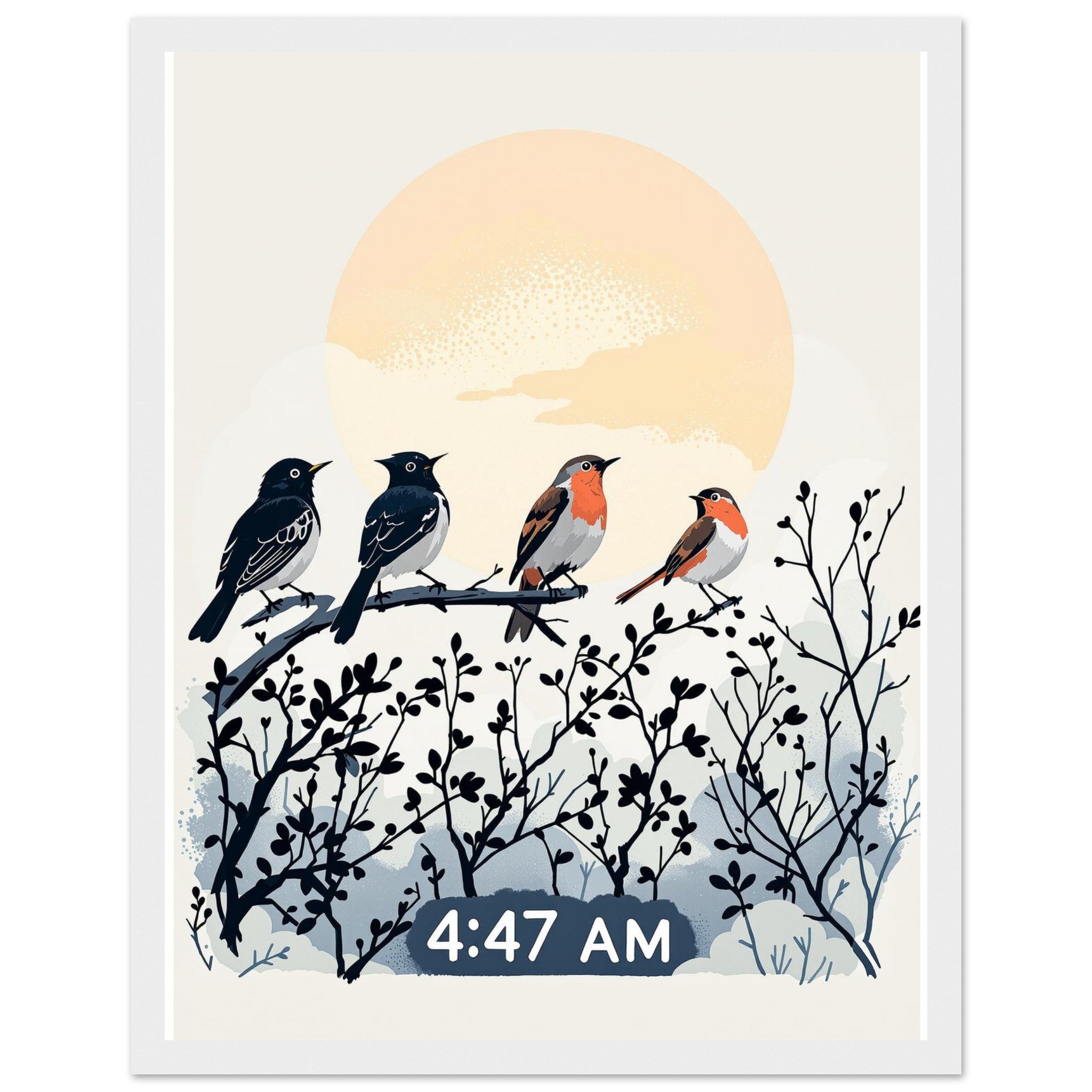 Dawn Chorus Pre-dawn Birds Framed Print — Framed Art Print | Wild Thread Co