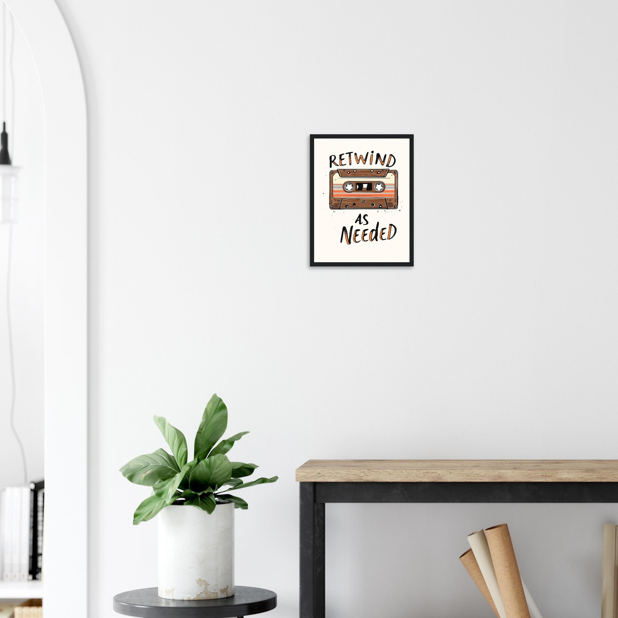 Y2k Cassette Tape Framed Art Print — detail view | Wild Thread Co