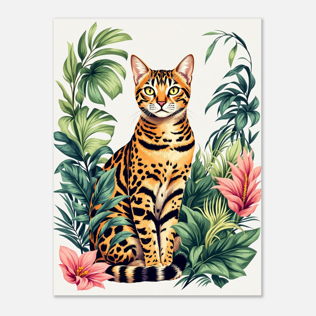 Bengal Cat Jungle Art Print Art Print — detail view | Wild Thread Co