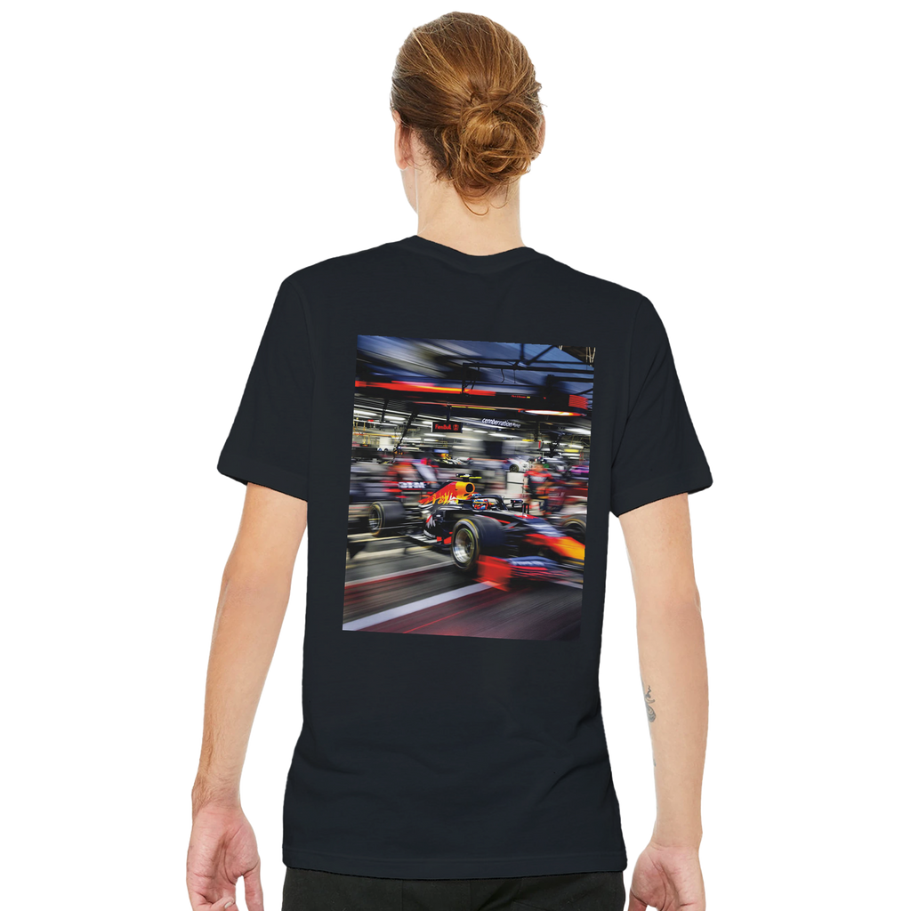 F1 Pit Stop T-Shirt — detail view | Wild Thread Co