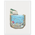 Rock Pool Tidal Cross-section Framed Print Wall Art Ready to Hang UK Framed Art Print — detail view | Wild Thread Co