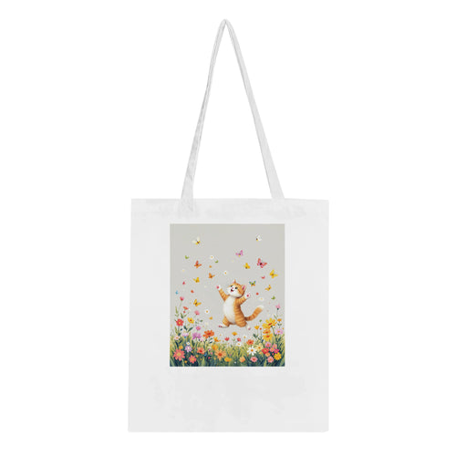 Cat Chasing Butterflies Tote Bag Cotton Shopper UK — Tote Bag | Wild Thread Co UK