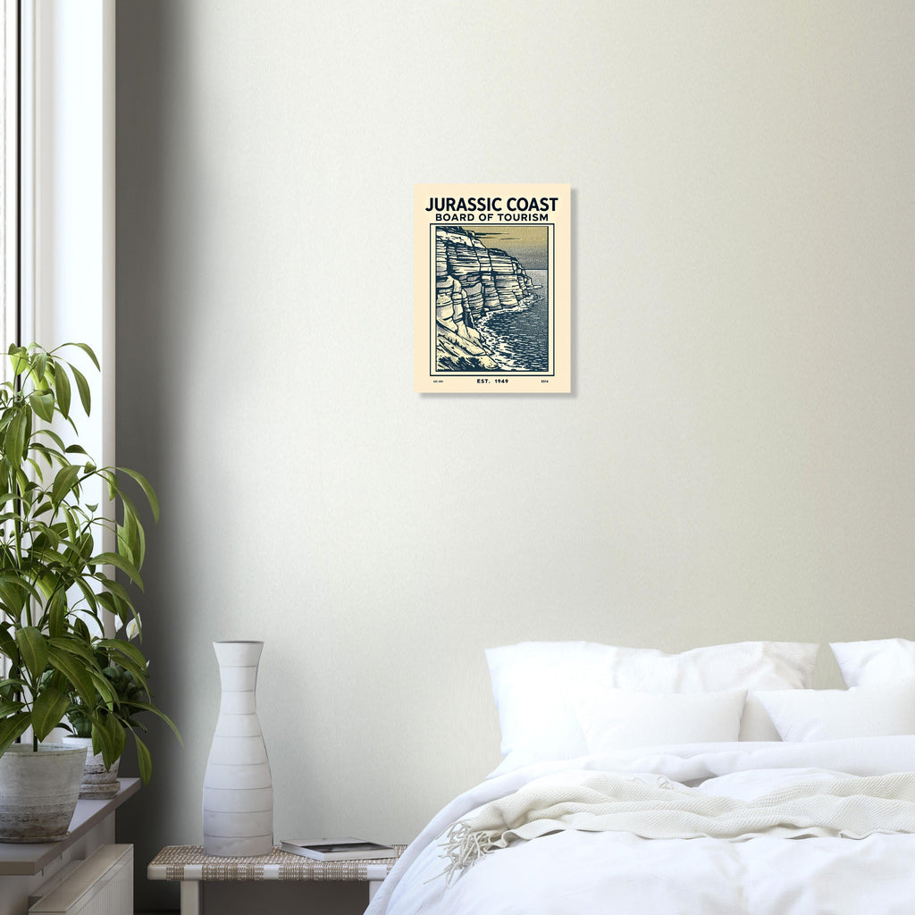 Jurassic Coast Vintage Travel Poster Art Print — detail view | Wild Thread Co