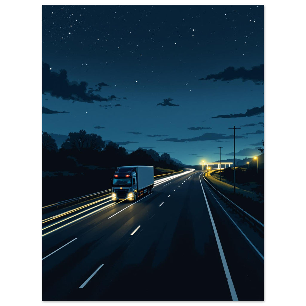 Hgv Driver Night Shift Art Print Art Print — detail view | Wild Thread Co