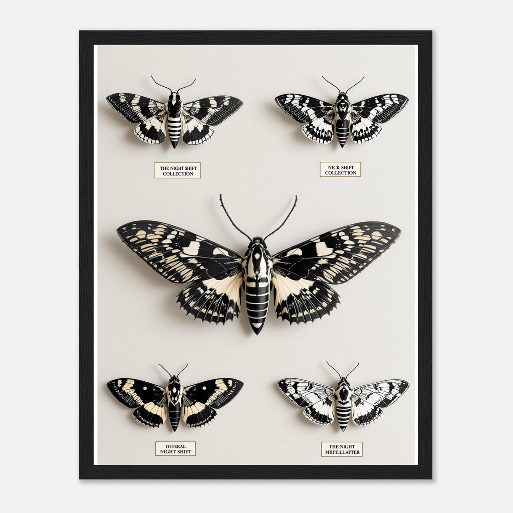 Dark Academia Moth Collector Framed Print Wall Art Ready to Hang UK Framed Art Print — detail view | Wild Thread Co