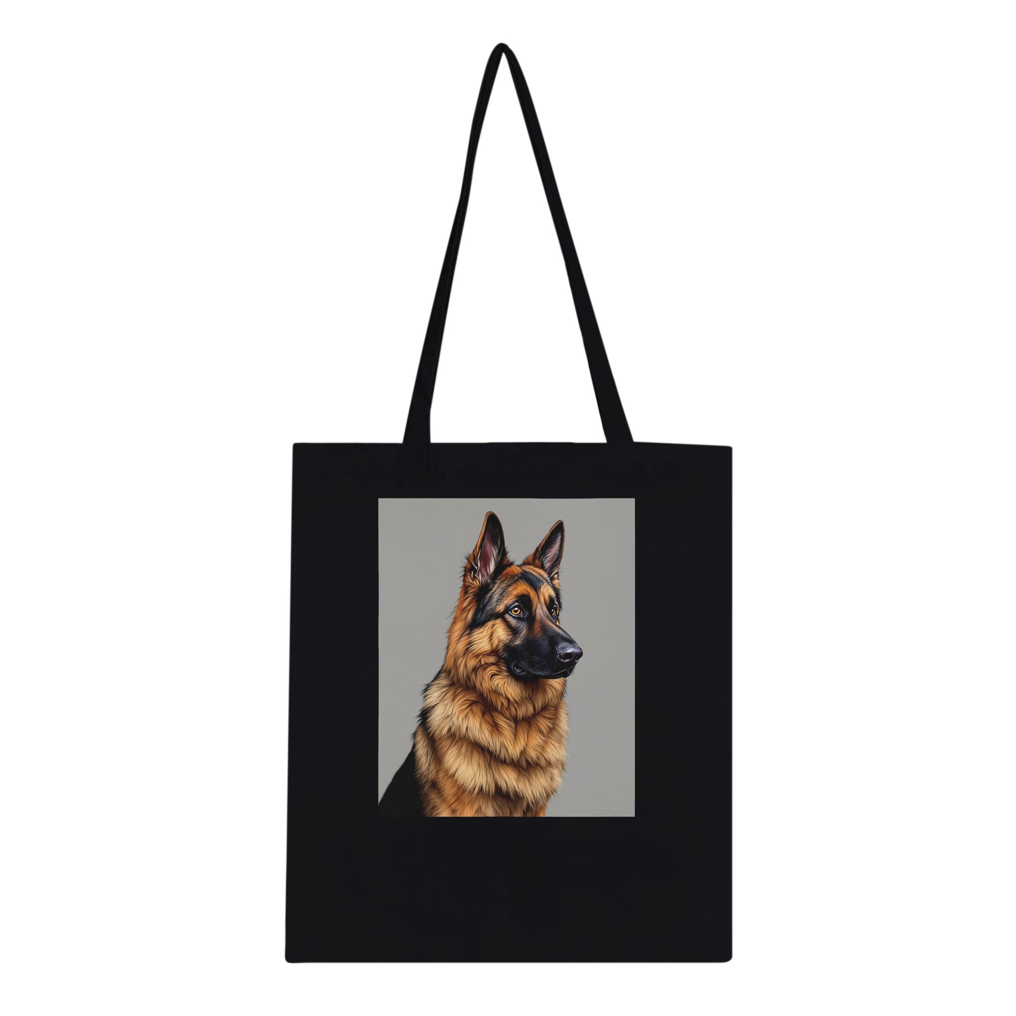 German Shepherd Noble Tote Bag Cotton Shopper UK Tote Bag — detail view | Wild Thread Co