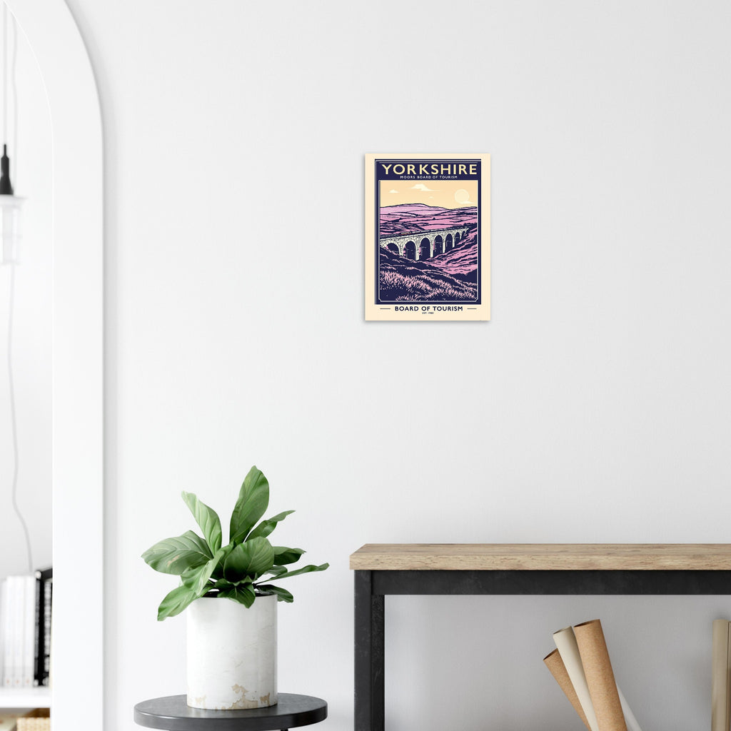 Yorkshire Moors Vintage Travel Poster Art Print — detail view | Wild Thread Co