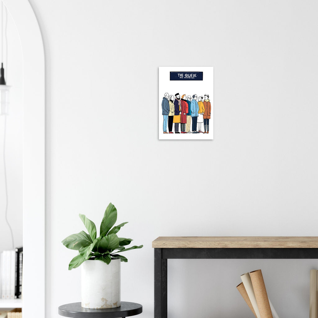 The Queue British Humour A1 Art Print Art Print — detail view | Wild Thread Co
