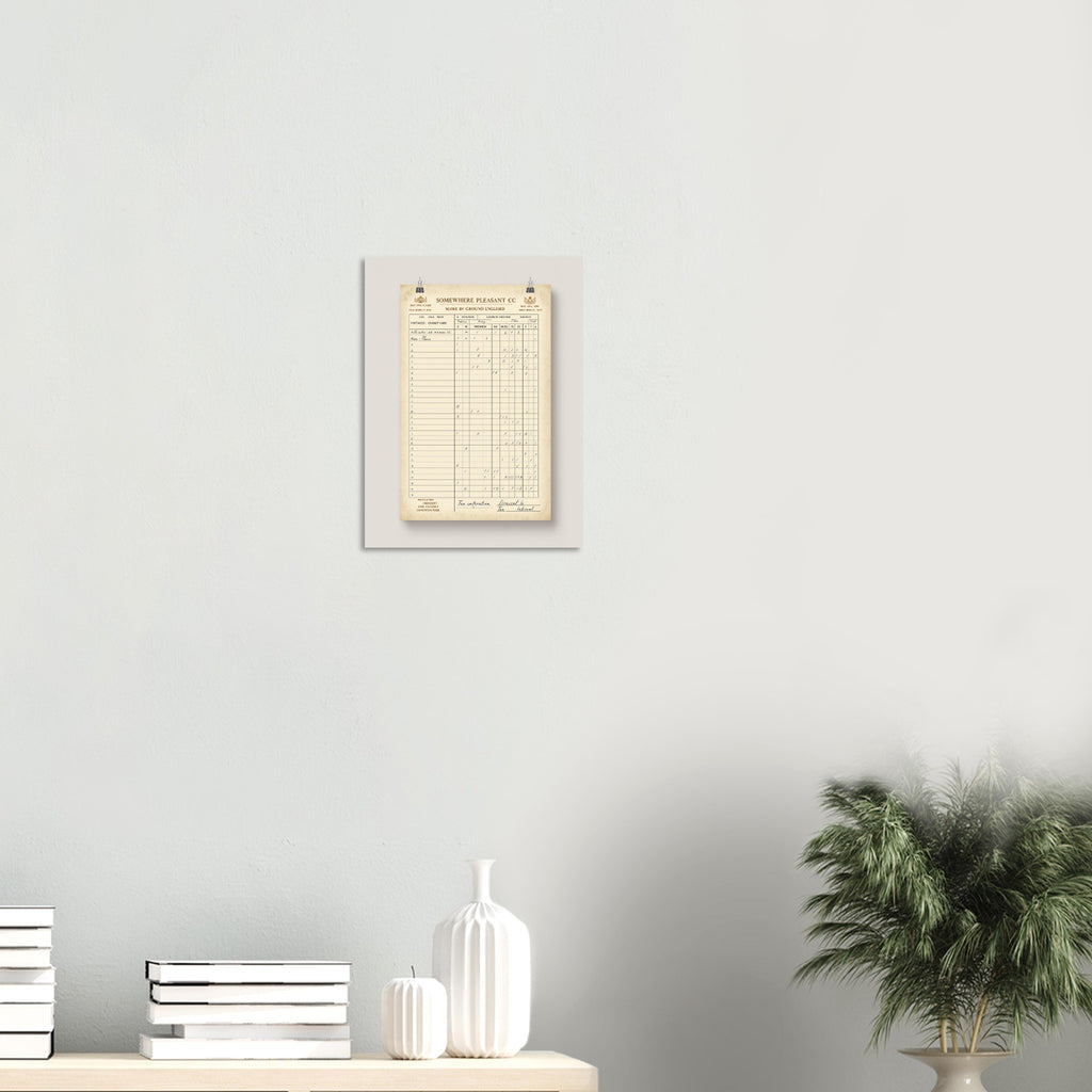 Retro Cricket Scorecard Art Print Art Print — detail view | Wild Thread Co