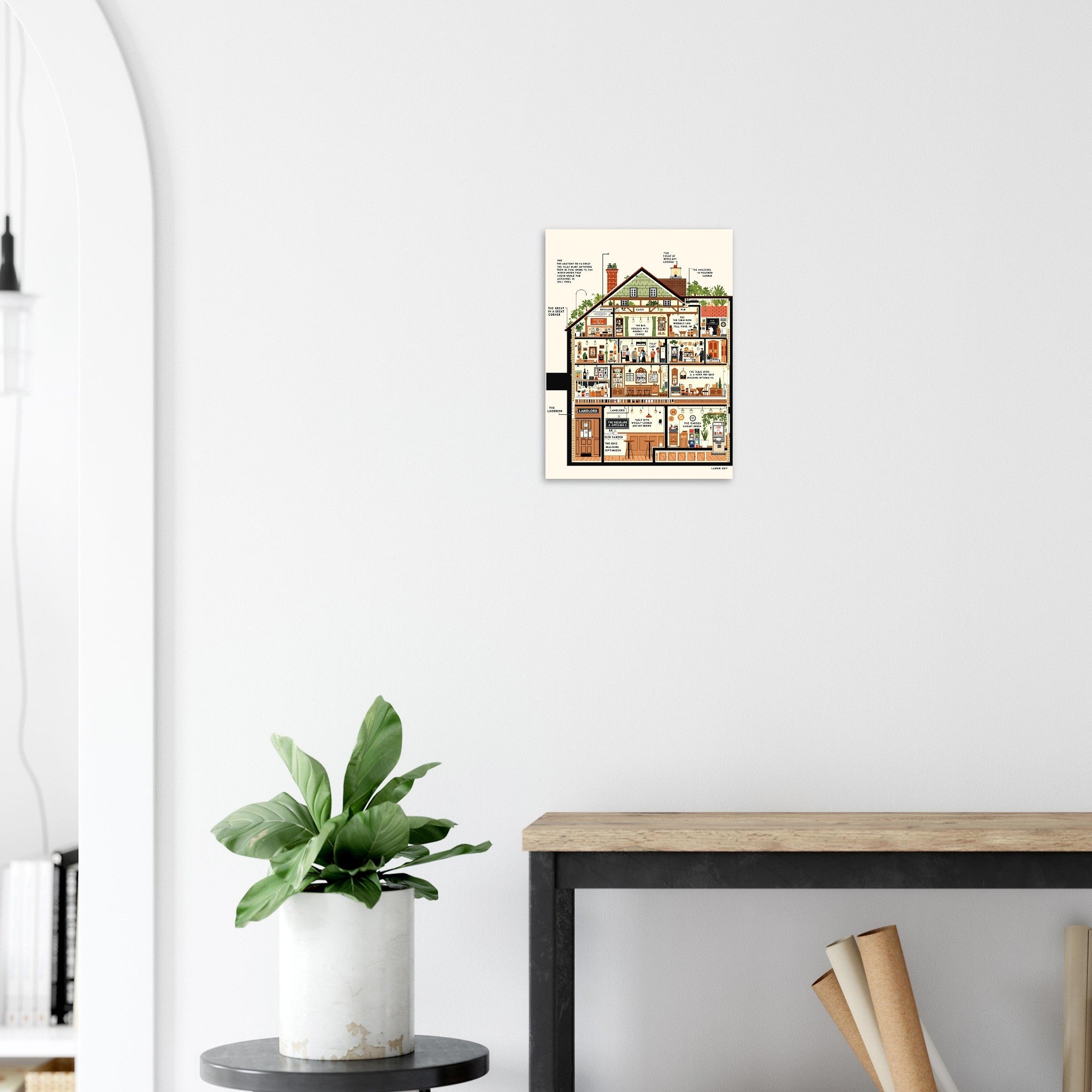 British Pub Anatomy Diagram Art Print Art Print — detail view | Wild Thread Co