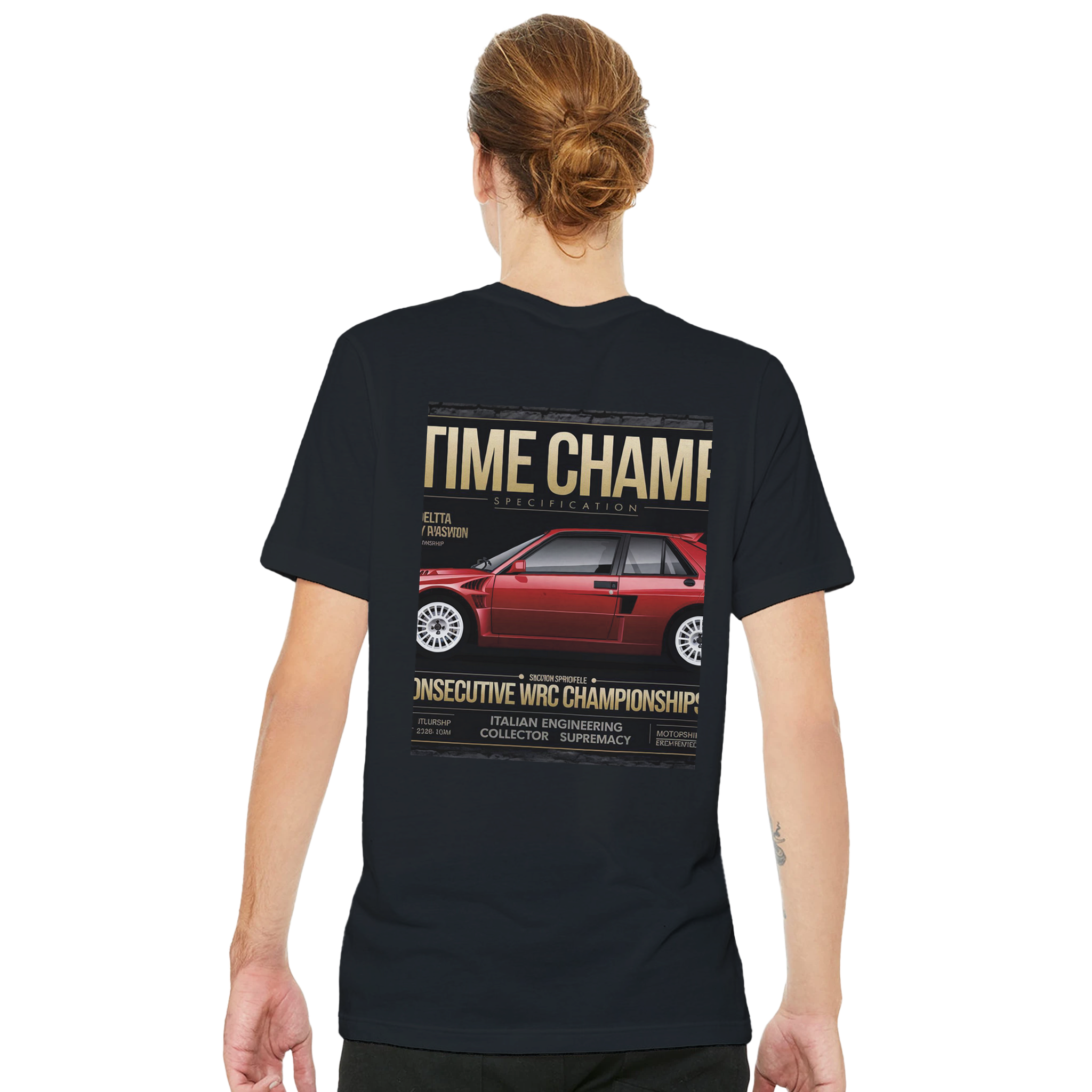 Lancia Delta Integrale 6x Wrc Specification T-Shirt — detail view | Wild Thread Co