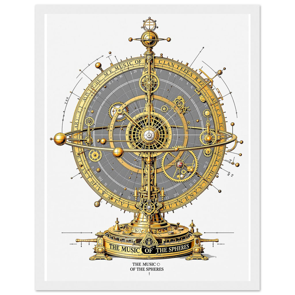 Victorian Mechanical Orrery Framed Print Wall Art Ready to Hang UK UK Gift Framed Art Print — detail view | Wild Thread Co