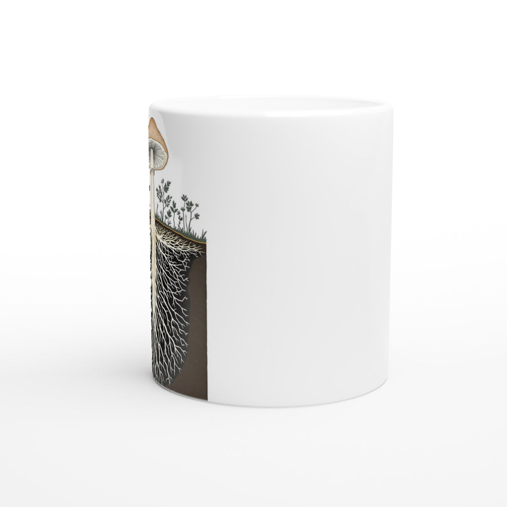 Mycelium Network Cross-section Mug — detail view | Wild Thread Co
