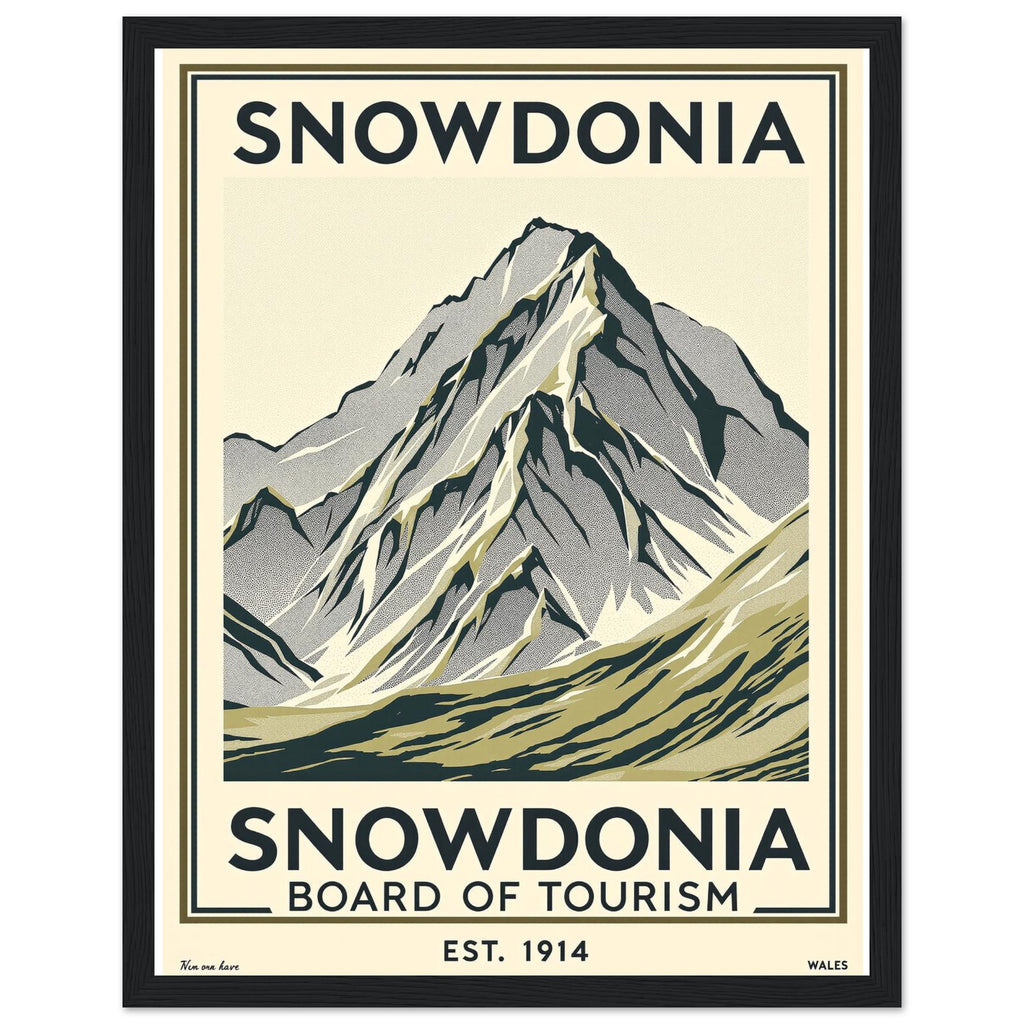 Snowdonia Vintage Travel Poster — Framed Art Print | Wild Thread Co UK