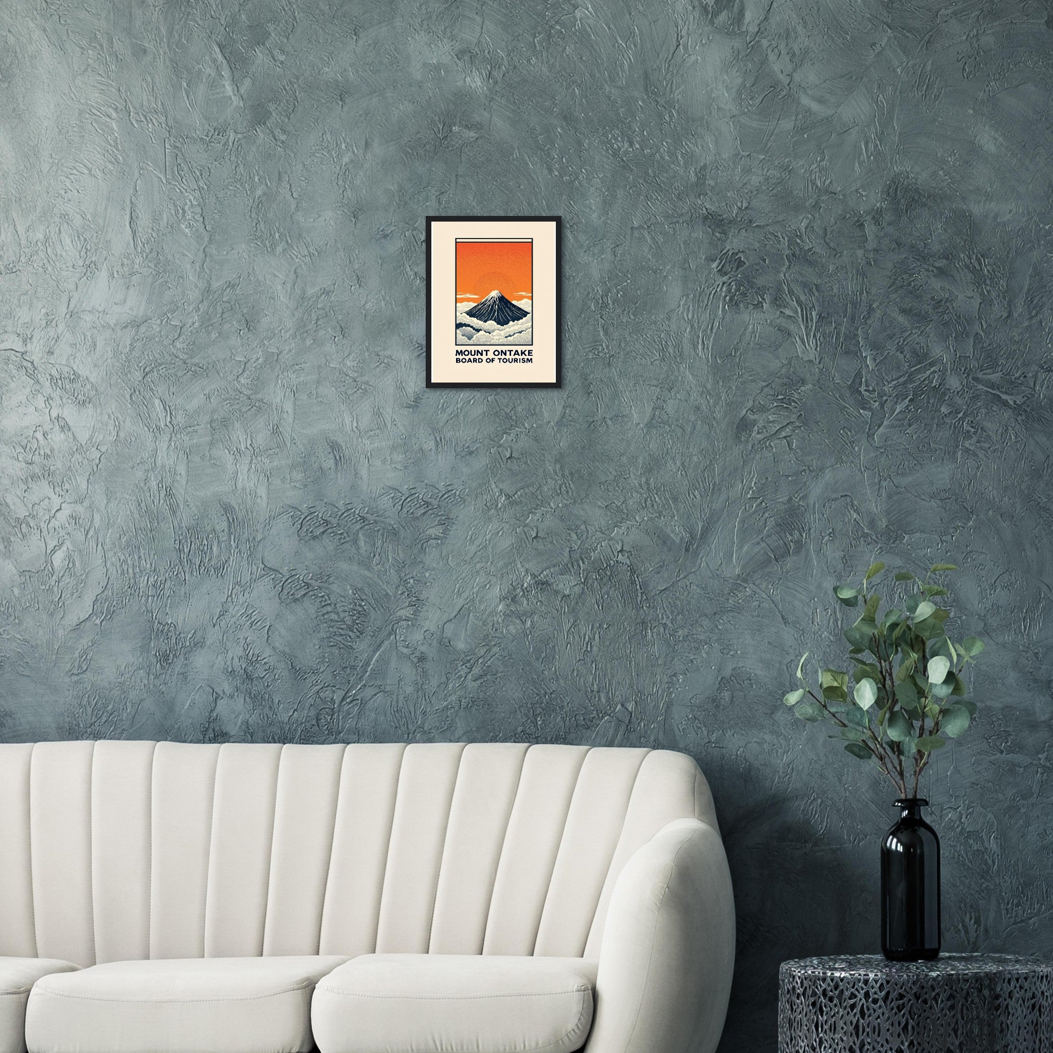 Mount Ontake Vintage Travel Poster Framed Art Print — detail view | Wild Thread Co