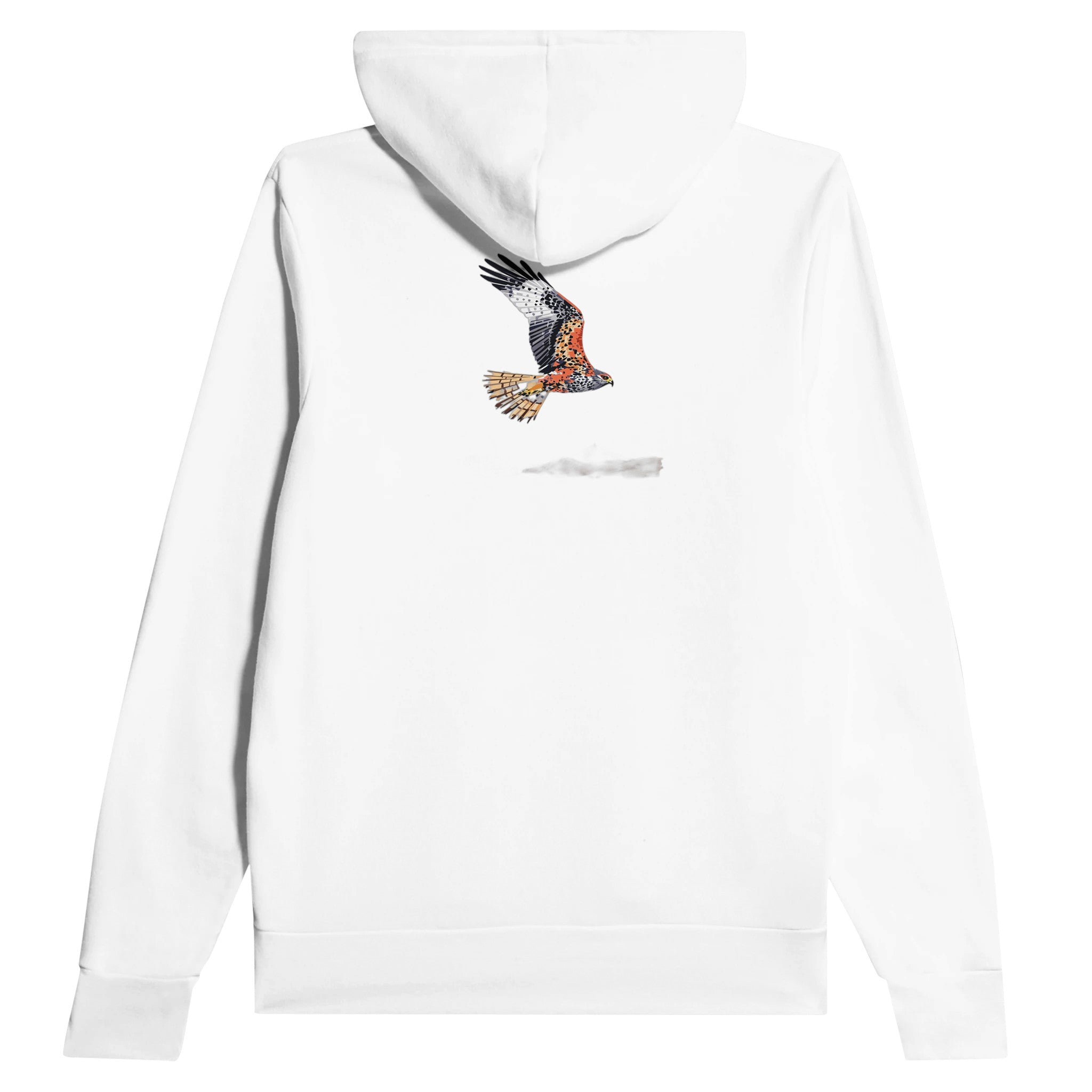Red Kite Soaring Wales Conservation Hoodie — detail view | Wild Thread Co