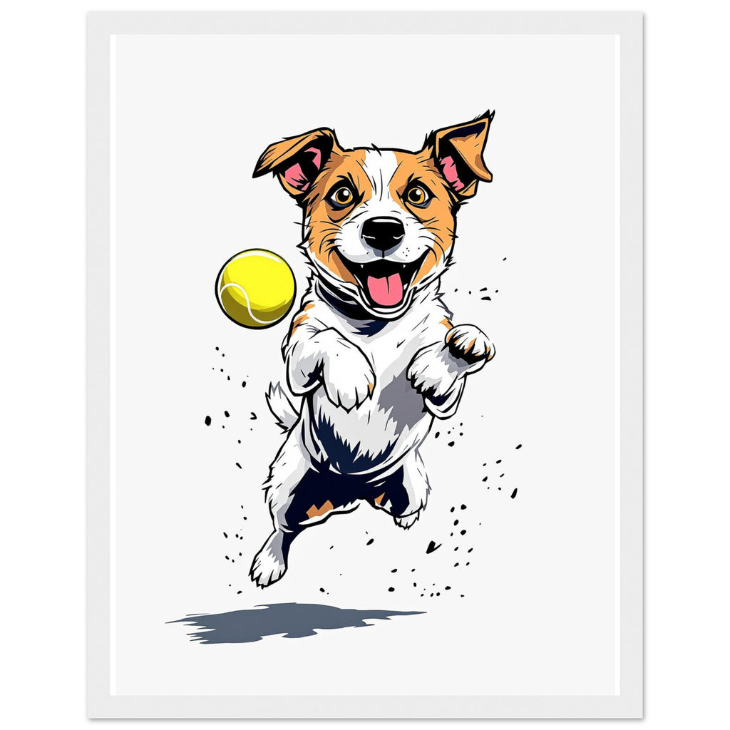 Jack Russell Terrier Framed Print Wall Art Ready to Hang UK Framed Art Print — detail view | Wild Thread Co