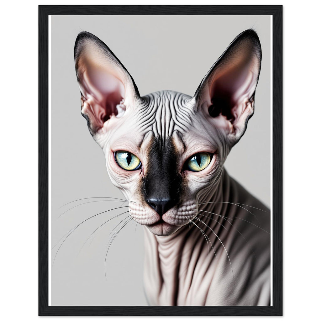 Sphynx Cat Portrait — Framed Art Print | Wild Thread Co UK