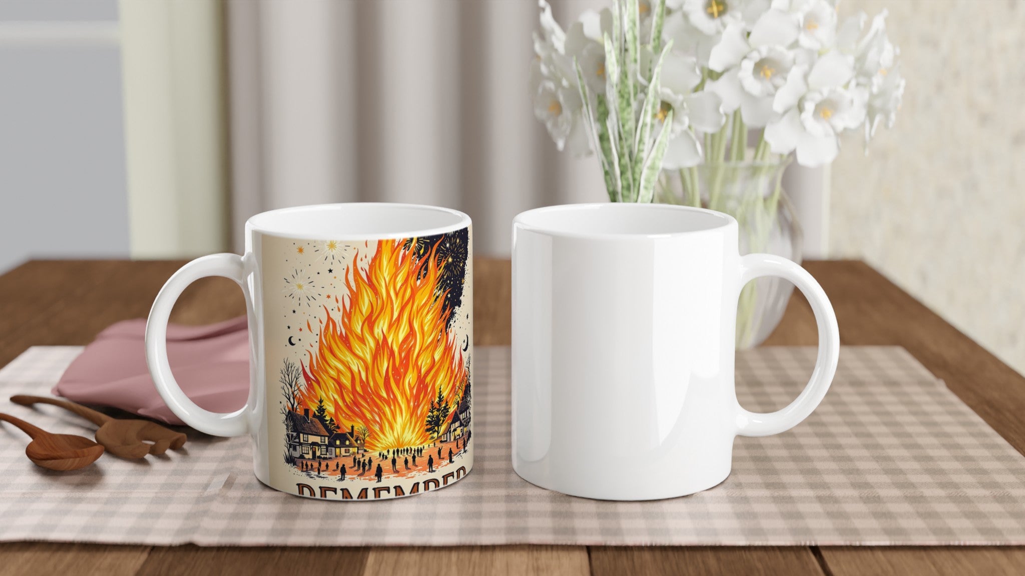 Bonfire Night Village Fire Mug Coffee Tea Ceramic 11oz — Mug | Wild Thread Co