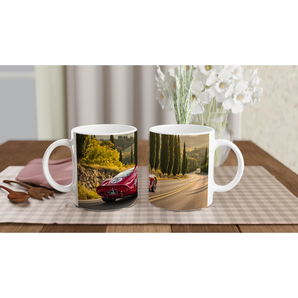 Ferrari 250 GTO Art Coffee Print Material — detail view | Wild Thread Co