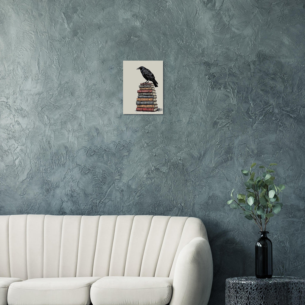 Raven Library Dark Academia Art Print Print Material — detail view | Wild Thread Co