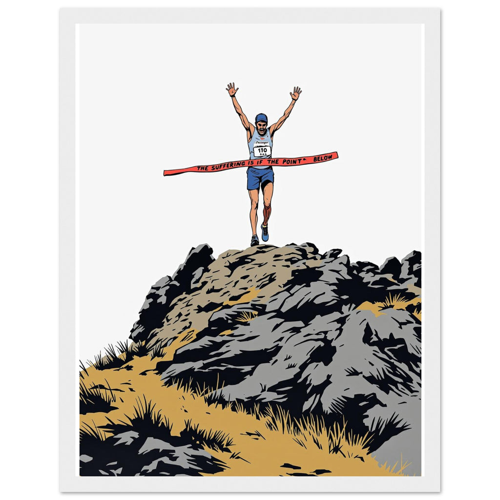 Fell Race Summit Finish Destroyed Framed Art Print — detail view | Wild Thread Co