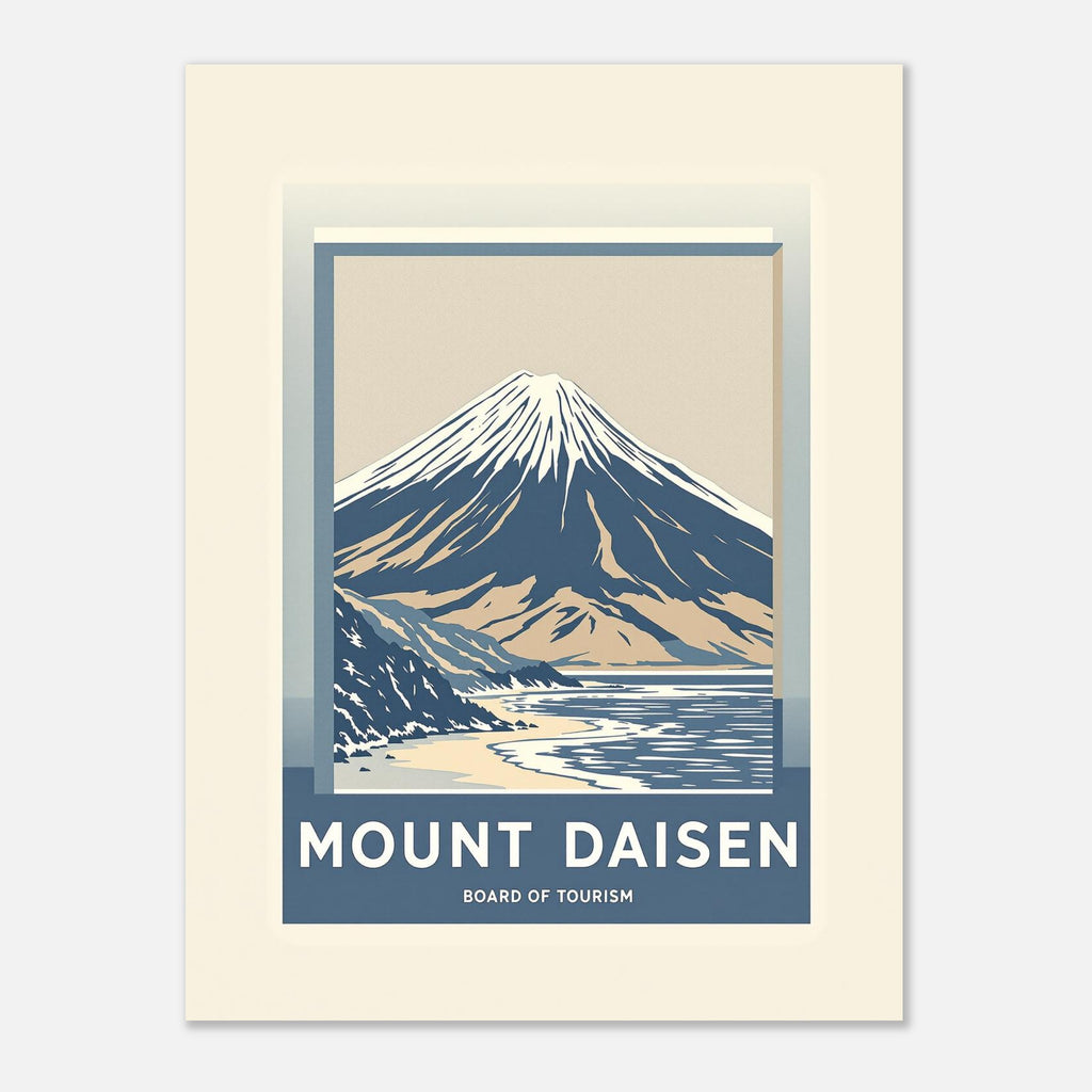 Mount Daisen Vintage Travel Poster Art Print — detail view | Wild Thread Co