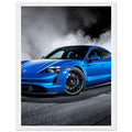Porsche Taycan Turbo S Framed Art Print — detail view | Wild Thread Co