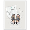 Long Distance Walker Blister Humour Print Material — detail view | Wild Thread Co