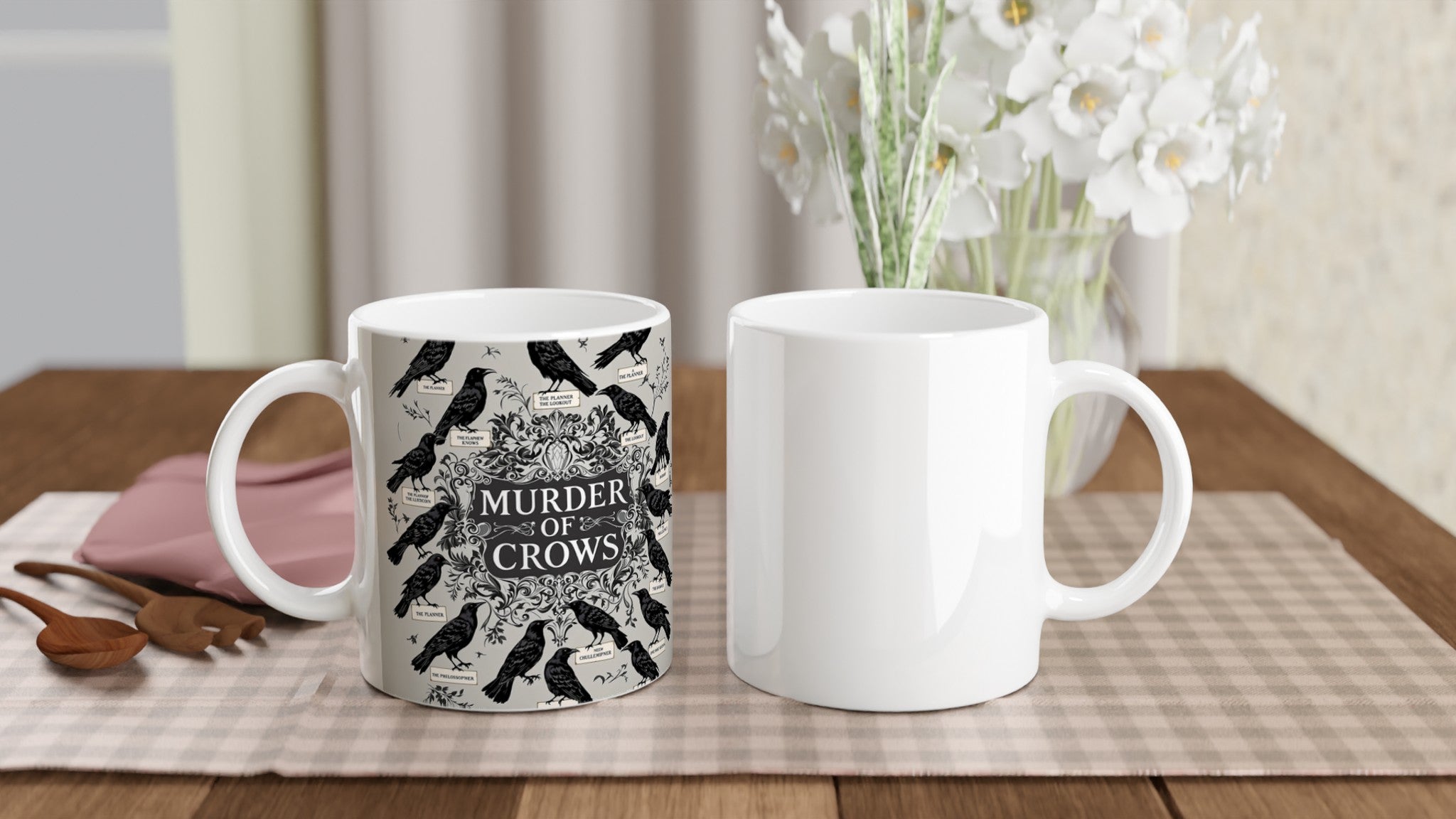 Dark Academia Ravens Murder Mug — detail view | Wild Thread Co