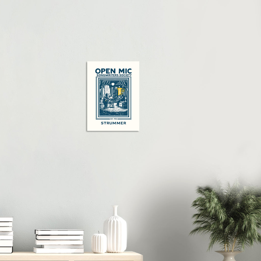 Open Mic Vintage Travel Poster Art Print — detail view | Wild Thread Co