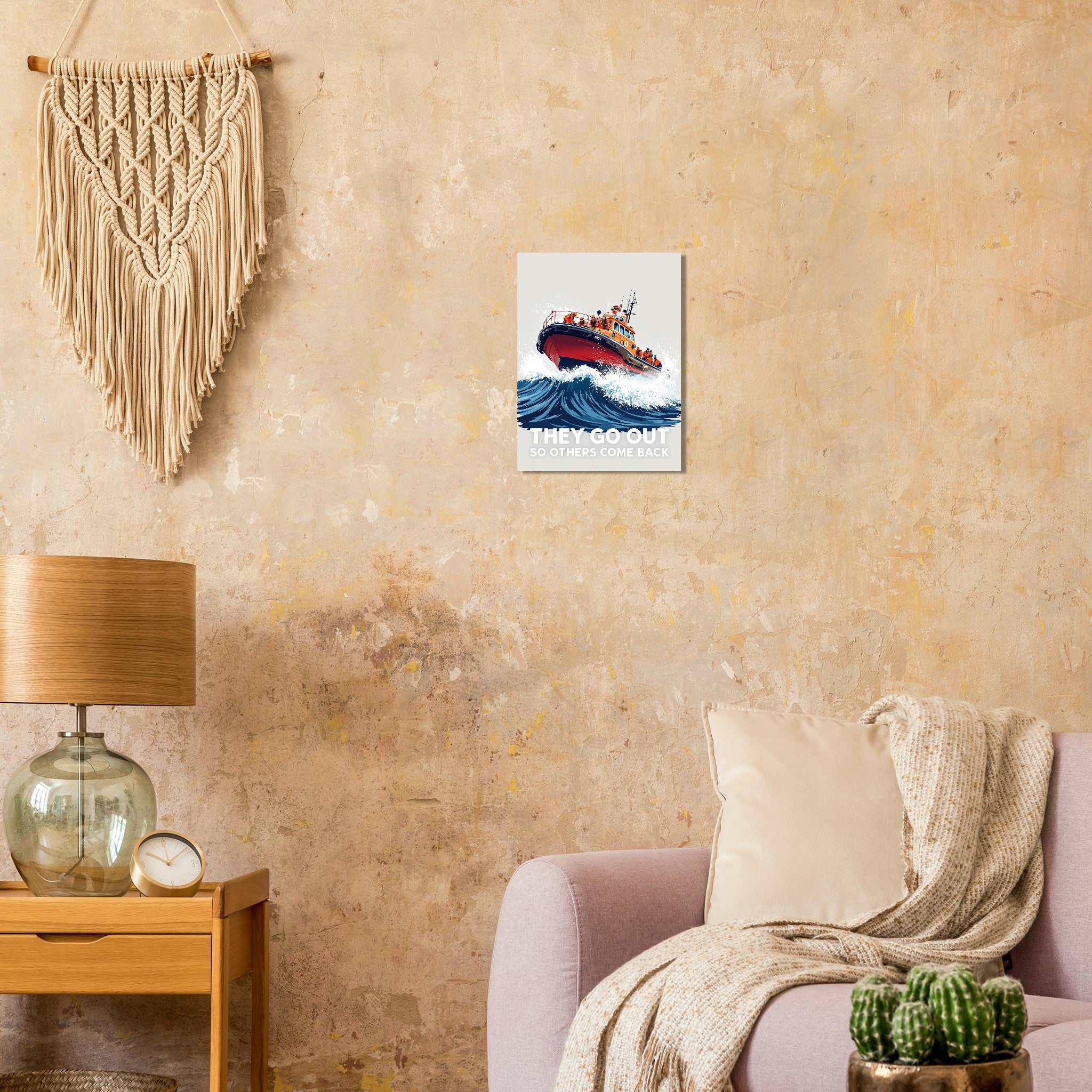 RNLI Lifeboat Rescue Art Print Art Print — detail view | Wild Thread Co